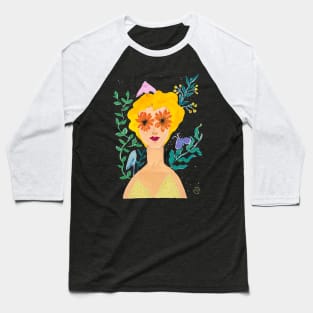 She has flowers in her eyes Baseball T-Shirt